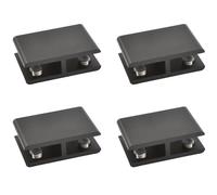 INCREWAY Glass Clamp, 4 Pack Adjustable Double Side Aluminum Alloy Glass Shelf Support Bracket, Glass Clip Clamp Holder for 8-10mm Thickness, 180 Degrees, Black