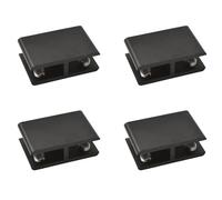 INCREWAY Glass Clamp, 4 Pack Adjustable Double Side Aluminum Alloy Glass Shelf Support Bracket, Glass Clip Clamp Holder for 10-12mm Thickness, 180 Degrees, Black