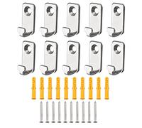 INCREWAY J-Shaped Hangers, 10 Sets Stainless Steel Mini Wall Hooks Hanger Heavy Duty Wall Mounted Hangers with Screws for Mirror Picture Frames Hanging