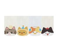 INCREWAY Japanese Noren Curtain Short Door Hanging Flag 4 Pannel Tapestry Cat Theme Printed Doorway Curtain, Decoration for Home, Restaurant&Kitchen