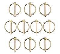 INCREWAY Linch Pin, 10PCS Carbon Steel Round Safety Pins Lock Pin Retaining Pins Lynch Pin Assortment Kit Hitch Clips for Farm Tractors