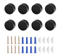 INCREWAY Mirror Glass Clips, 8PCS Frameless Mirror Mounting Hardware Mirror Wall Holders Mirror Mounting Brackets Mirror Glass Clips for 3-5mm Thick Glass, Black