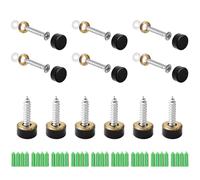 INCREWAY Mirror Nails, 40 Sets Copper Mirror Polished Screws with Decorative Caps, Black Mirrors Covers (10MM)