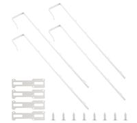 INCREWAY Over-The-Door Mirror Hanger, 2 Set Adjustable Door Mirror Hanger Set Protective Linin Over The Door Mirror Hooks Mirror Brackets Set 1.7'' Door Depth，White