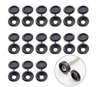 INCREWAY Screw Cover Caps, 100 Pcs Plastic Screw Caps Fold Washer Flip Tops Hinged Screw Decorative Cover with Organized Box (Dark Grey)