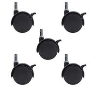 INCREWAY Set of 5 Nylon Casters with Brake, 50mm Dia Swivel Caster Trolley Wheel with Lock Function