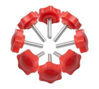 INCREWAY Thumb Screw, 8PCS M6*25mm Star Head Threaded Knurled Thumbscrew Grip Knobs Clamping Screw for Machinery Latch, Red