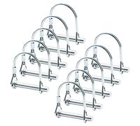INCREWAY Wire Lock Pin, 10PCS 6.3mm×56mm Carbon Steel Shaft Locking Pin Round Loop Wire Lock Pin for Track Farm Lawn