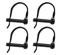 INCREWAY Wire Lock Pin, 4PCS 8mm Carbon Steel Shaft Locking Pin Safety Coupler Pin Round Loop Wire Lock Trailers Pin for Farm Lawn Garden