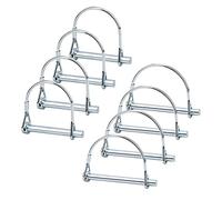 INCREWAY Wire Lock Pins, 8Pcs 1/4" Stainless Steel Safety Coupler Pin Round Wire Locking Pin Arch Wire Retainer for Farm, Silver