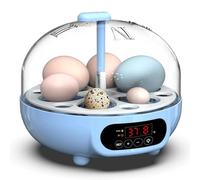 Incubator for Eggs Automatic Turning, Egg Incubator for Hatching Eggs, Digital Mini Fully Automatic Egg Incubator 6 Eggs, Self-Contained Led Egg Candling, Breeder for Chicken, Duck, Goose