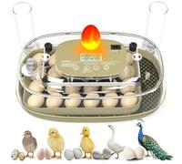 Incubator for Hatching 24 Eggs-Eggs Capacity, Auto Egg Turner & New Auto Precision Humidity Control System, 360° Clear Viewing for Chicken, Duck and Quail (Yellow) (24Egg Green)