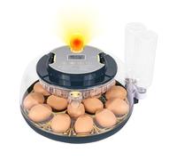 Incubators for Chiecken Eggs, 18 Egg Capacity with Auto Turner & Candler, for Hatching Duck, Quail, Chicken Eggs, Features 360 Degree View Window and Beginner-Friendly Controls