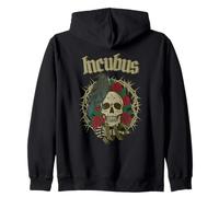 Incubus Skull Roses Thorns Dark Raven Horror Zip Hoodie