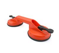 Incutex 1x Dual Cup Suction Lifters, Heavy Duty Vacuum Double Suction Pads, Glass Tiles Mirror Lifter Sucker Carrier, 220 lbs Lifting Capacity, Orange