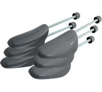 Incutex 3 pairs of shoe trees variable size UK 5-11, plastic shoe stretcher, shoe shaper, adjustable spring, grey