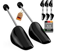 Incutex 3 pairs of shoe trees variable size UK 5-11, shoe stretcher, plastic shoe shaper, black