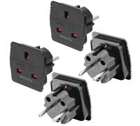 Incutex Travel Adapter UK GB England Travel Adapter EU Schuko 2-Pin on UK 3-Pin Travel Socket-/Plugadapter (2x, UK to EU - black)