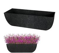 Incycall 1-Pack 24in Planter Liners - Breathable Felt Hanging Basket and Window Box Liners - Prevent Root Suffocation and Bird Damage - Black