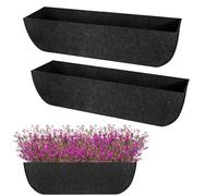 Incycall 2-Pack 36in Planter Liners - Breathable Felt Hanging Basket and Window Box Liners - Prevent Root Suffocation and Bird Damage - Black