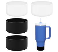 Incycall 4 Pack for Stanley Cup Accessories - Silicone Protective Sleeve for Stanley Quencher Adventure 40oz, for Stanley IceFlow 20oz/30oz, for Hydro Flask 12oz/20oz (Clear Series)