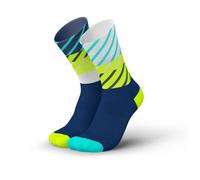 INCYLENCE Running Socks for Men and Women with Light Compression 1 Pair, Diagonals Navy Canary, 43-46