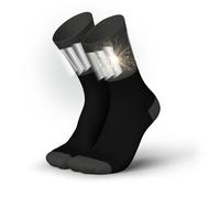 INCYLENCE High Viz Running Socks with Reflectors - Functional and Breathable for Maximum Visibility - 1 Pair, V3 Black, 39-42