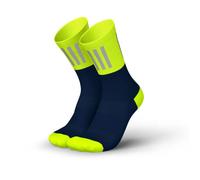 INCYLENCE High Viz Running Socks with Reflectors - Functional and Breathable for Maximum Visibility - 1 Pair, V3 Blue Canary, 39-42