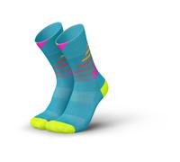 INCYLENCE Running Socks for Men and Women with Light Compression 1 Pair, Ladders Blue Pink, 35-38