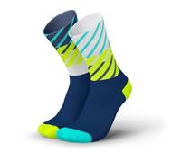 INCYLENCE Running Socks for Men and Women with Light Compression 1 Pair, Diagonals Navy Canary, 35-38