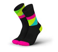 INCYLENCE ULTRALIGHT Running Socks for Men and Women, Breathable and Ultra Thin 1 Pair, Strides Black Pink Canary, 39-42