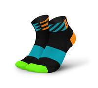 INCYLENCE ULTRALIGHT Running Socks Short for Men and Women with Light Compression 1 Pair, Elements Short Black Cyan, 39-42