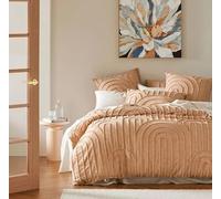 INDACORIFY 4 Colours - Tufted Cotton Duvet Cover Set, Boho Bedding, Queen King Size Duvet Cover, Home Decoration, White Complete Bedding Set (Full 80 x 90 Inches, Sandalwood)