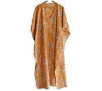 INDACORIFY Block Print Cotton Kaftan Dress, Floral Printed Women Dressmaking, Handmade Indian Long Kaftan Suit, Beautiful Beach Dress (UK, Alpha, One Size, Regular, Regular, Design-8)