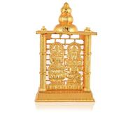 INDACORIFY Golden Decorative Laxmi Ganesh Mandir for Pooja or Home Decoration Vastu Gifts Laxmi Ganesh Set Idol Showpiece Decorative Gifts (Small 7L x 4W x 11H CM)