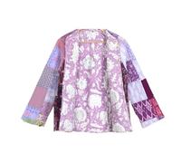 INDACORIFY Indian Assorted Patchwork Cotton Quilted Jacket, Reversible Women's Boho Vintage Winter Coat For Women's, Multicolor ( Assorted Patchwork ), S