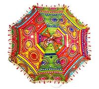 INDACORIFY Indian Umbrella Décor Birthday,Party Decoration Handmade Designer Cotton Fashion Multi Colored Umbrella Embroidery (5 Pcs Lot)