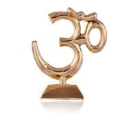 INDACORIFY OM Gold Plated Religious OM Symbol Statue Idol Stand for Temple Home Office and Car Desk Decoration Religious OM Pooja Decoration Stand