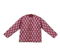 INDACORIFY Quilted Indian Jacket For Women Wear Beautiful Printed Silk Fabric Coat Vintage Quilted Jacket, Long Sleeve Jacket, Multicolor, L