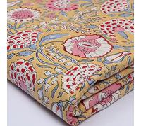 INDACORIFY Screen Floral Printed Fabric Soft and Breathable Material for DIY Projects Premium Quality Choose from Variou Color and Pattern Sewing and Crafting, Use for Craft Work (2.5 Yards)