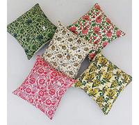 Indacorify Traditional Jaipur Set Of 5 Block Print Fabric Indian Cushions Pillow Covers Decorative Throw Pillowcases Handcrafted Outdoor Cushion Cover Boho Pillow Shams (20 X 20 Inches)