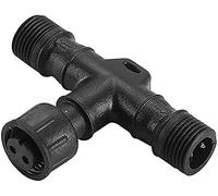 INDARUN 2 Pins T Connector Waterproof IP67 for Single Color Led Decking Lights (Warm White/Cool White/Blue)