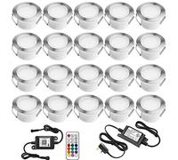 INDARUN RGB WiFi Led Decking Lights Waterproof IP67 Ø61MM - Led Plinth Light Kits for Terrace/Patio/Path/Wall/Garden/Decoration, 20 Packs