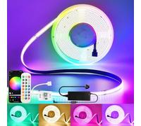 INDARUN RGBW Cob Led Strip Light 10m, 24V 8A 10m RGBW WiFi Led Strip Set with APP & Remote Control, 672LEDs/Meter Led Tape Light Kit for Home Decoration, Compatible with Alexa/Google Home
