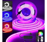 INDARUN RGBW Cob Led Strip Light 5m, 24V 5A RGBW WiFi Led Strip Set with APP Control, 784LEDs/Meter 5m Led Tape Light Kit for Home Decoration, Compatible with Alexa/Google Home