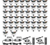 INDARUN RGBW WiFi Led Decking Lights Waterproof IP67 Ø31MM 12V - Led Plinth Light Kits for Terrace/Patio/Path/Wall/Garden/Decoration, 50 Packs