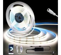 INDARUN Smart WiFi Neutral White Cob Led Strip Light 4000K DC12V 5A, Dimmable Led Strip Set with APP Control, 5m Led Tape Light Kit 320LEDs/Meter for Home Decoration