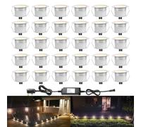INDARUN Warm White Led Decking Lights Waterproof IP67 0.6W Ø31MM - Lighting for Terrace/Patio/Path/Wall/Garden/Decoration, 30 Packs