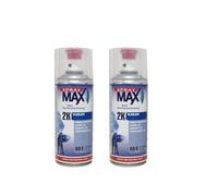 INDASA 2 X SPRAYMAX 680061 2K GLOSS CLEARCOAT AEROSOL 400ML -FUEL PETROL RESISTANT