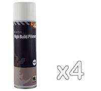 INDASA 4 x White High Build Acrylic Based Primer 500ml Aerosol - Excellent Adhesion